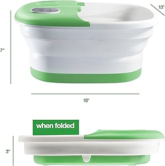 Medical king Foot Spa with Heat and Massage and Jets Includes A Remote Control Pumice Stone Collapsible Foot Spa Massager with Heat and Bubbles and Vibration