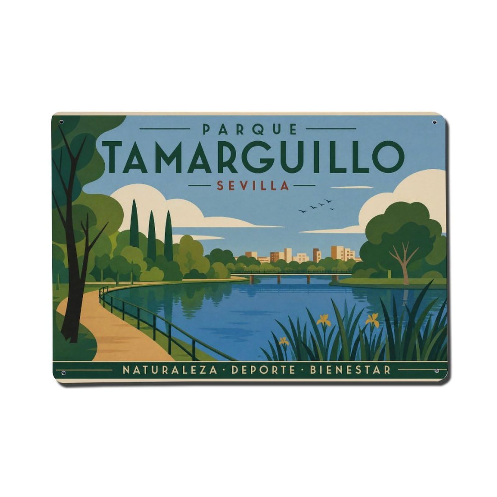 Metal Tin Sign Spain Seville Vintage Travel