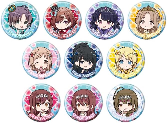 iDOLM@STER Shiny Colors 03 Jewel Mermaid Version, Mini Calilast Can Badge Complete Set, Box of 10