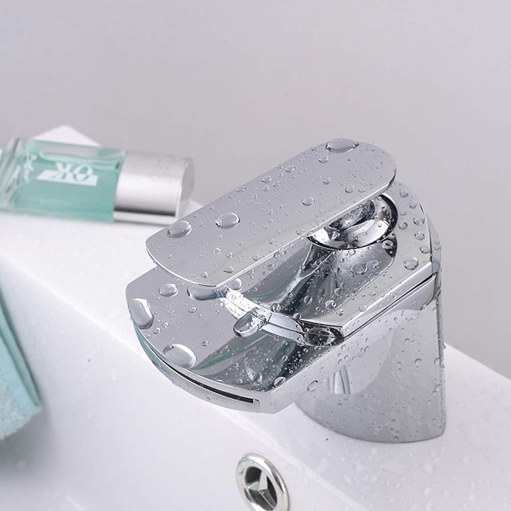 Badezimmer Waschtischarmatur Wasserfall Waschbecken Wasserhahn Einhebel Messing Armaturen Chrom