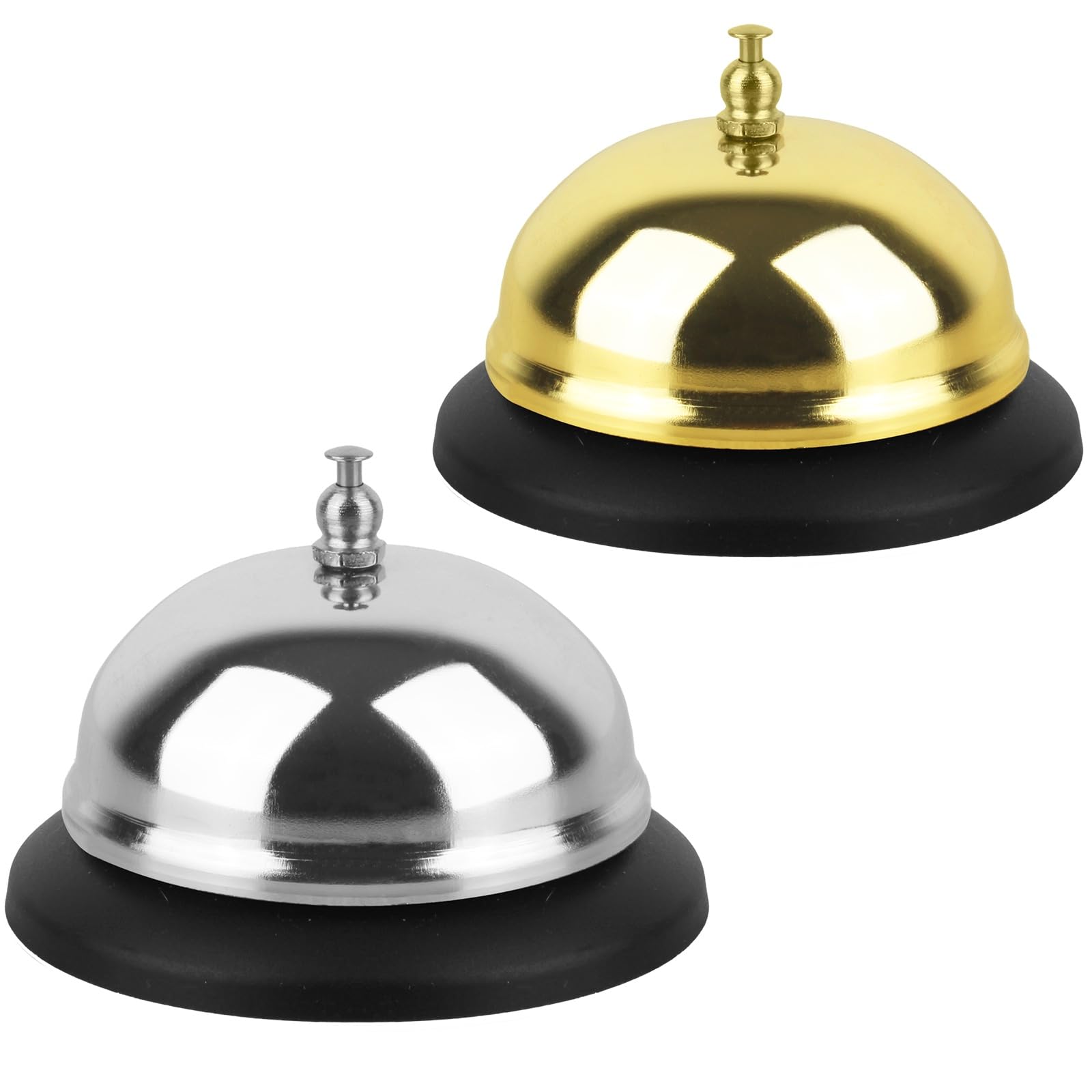 Photo 1 of 2 Packs Call Bell Loud Clear Desk Bell with Anti-Rust Steel 3.3 Inch Durable Service Bells for Hotels, Classrooms, Restaurants, Reception Areas