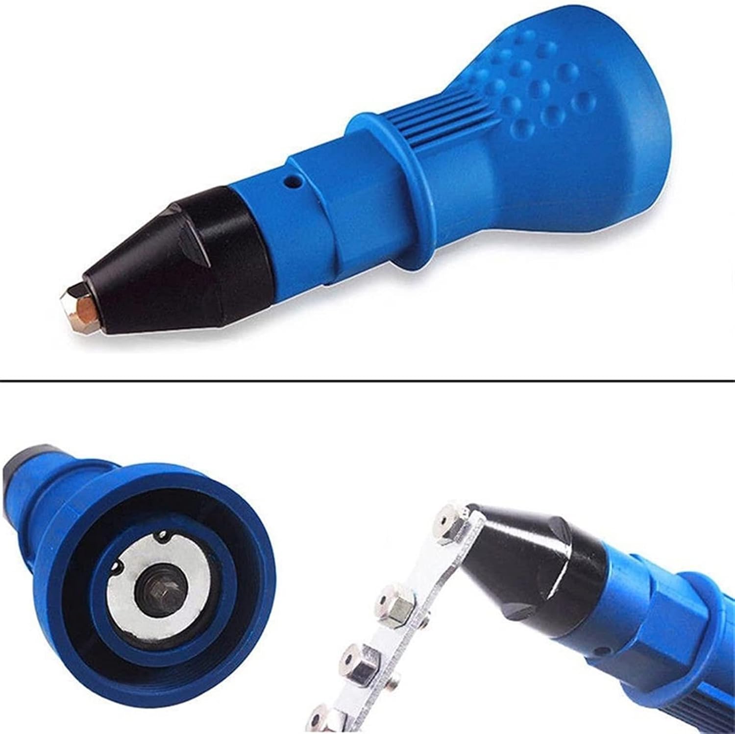 Electric Rivet Nut Gun Riveting Tool Fit for Cordless Drill Riveter Insert Nut Tool Electric Rivet Gun Accessories (Color : Black)