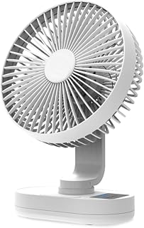 Drumstone (𝗦𝗽𝗲𝗰𝗶𝗮𝗹 𝟭𝟬 𝗬𝗲𝗮𝗿𝘀 𝗪𝗮𝗿𝗿𝗮𝗻𝘁𝘆 Rechargeable High-Speed Table Fan with LED Light, 3-Speed, 3000... Price In India