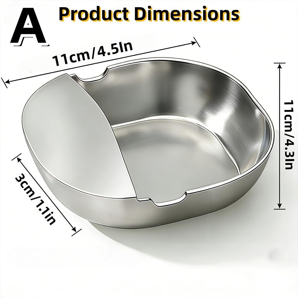 304 Thickened Stainless Steel Spoon Rest & Multipurpose Kitchen Utensil Holder, Self-Standing Ladle Holder with Stable Base for Spatulas and Spoons Premuim Food Grade Material (A-3Pcs)