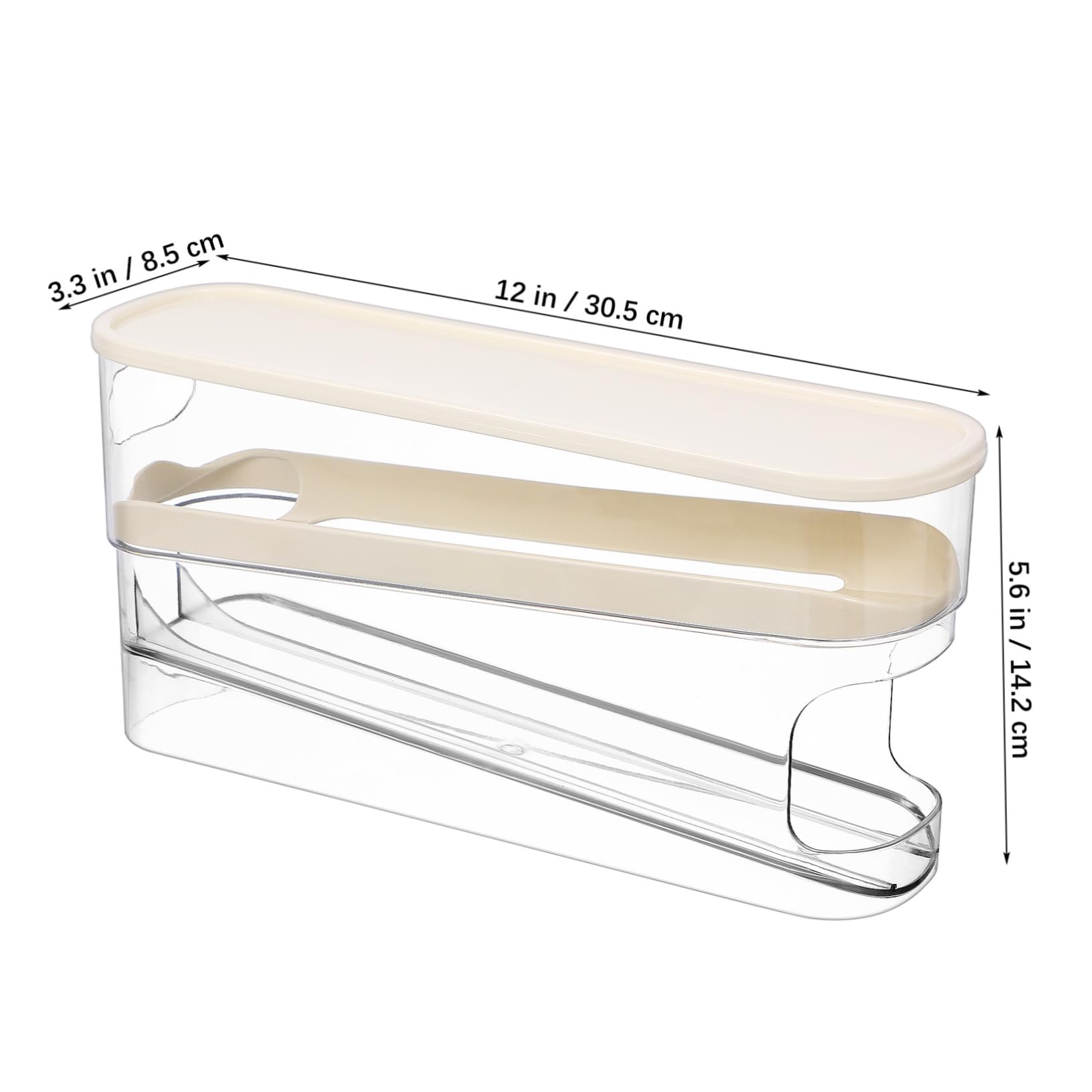 Gatuida Huevos con Rodillo Organizador de Almacenamiento de Huevos Refrigerador Estante de Doble Cubierta para Huevos de Cocina