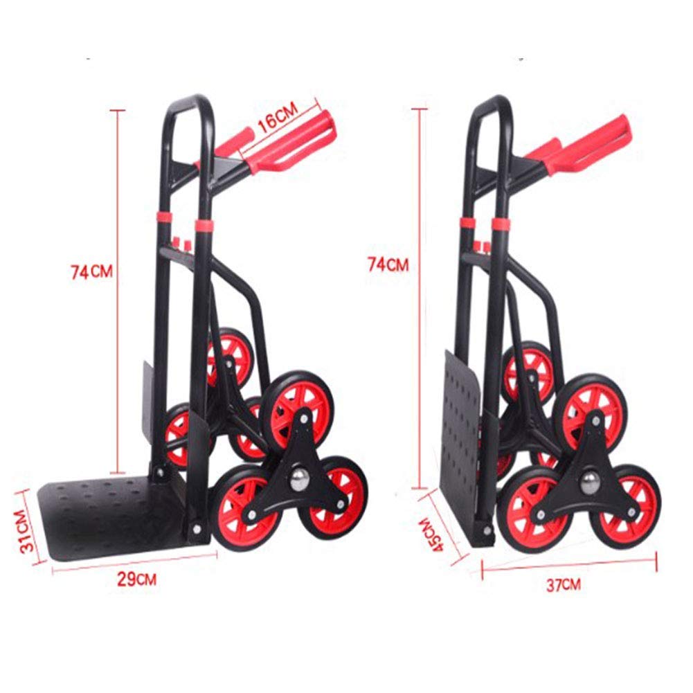 Stair Climber Dolly Przenośna drabina wspinaczkowa Wózek na kółkach Aluminiowy wózek składany Odporny na każdy teren Wózek ręczny do wspinaczki z 6 kołami