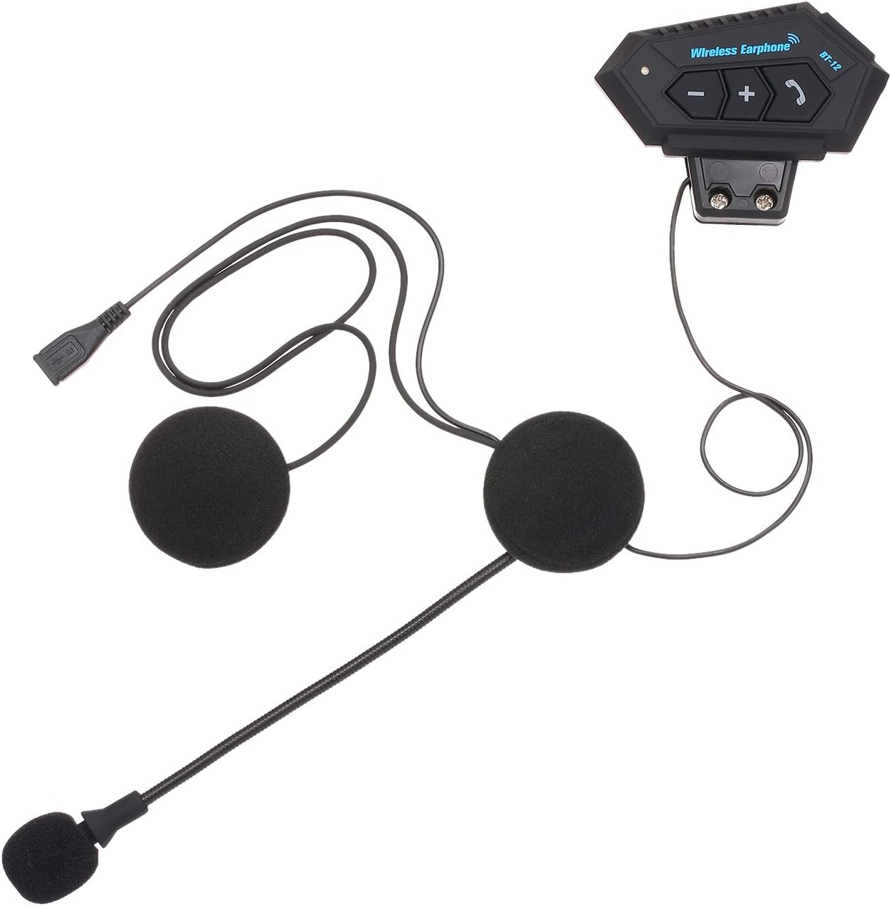 Docooler Motorcycle Helmet Headphones BT+EDR Headset Wireless Helmet Earphones Hands free with Mic Music Call Control USB Charging