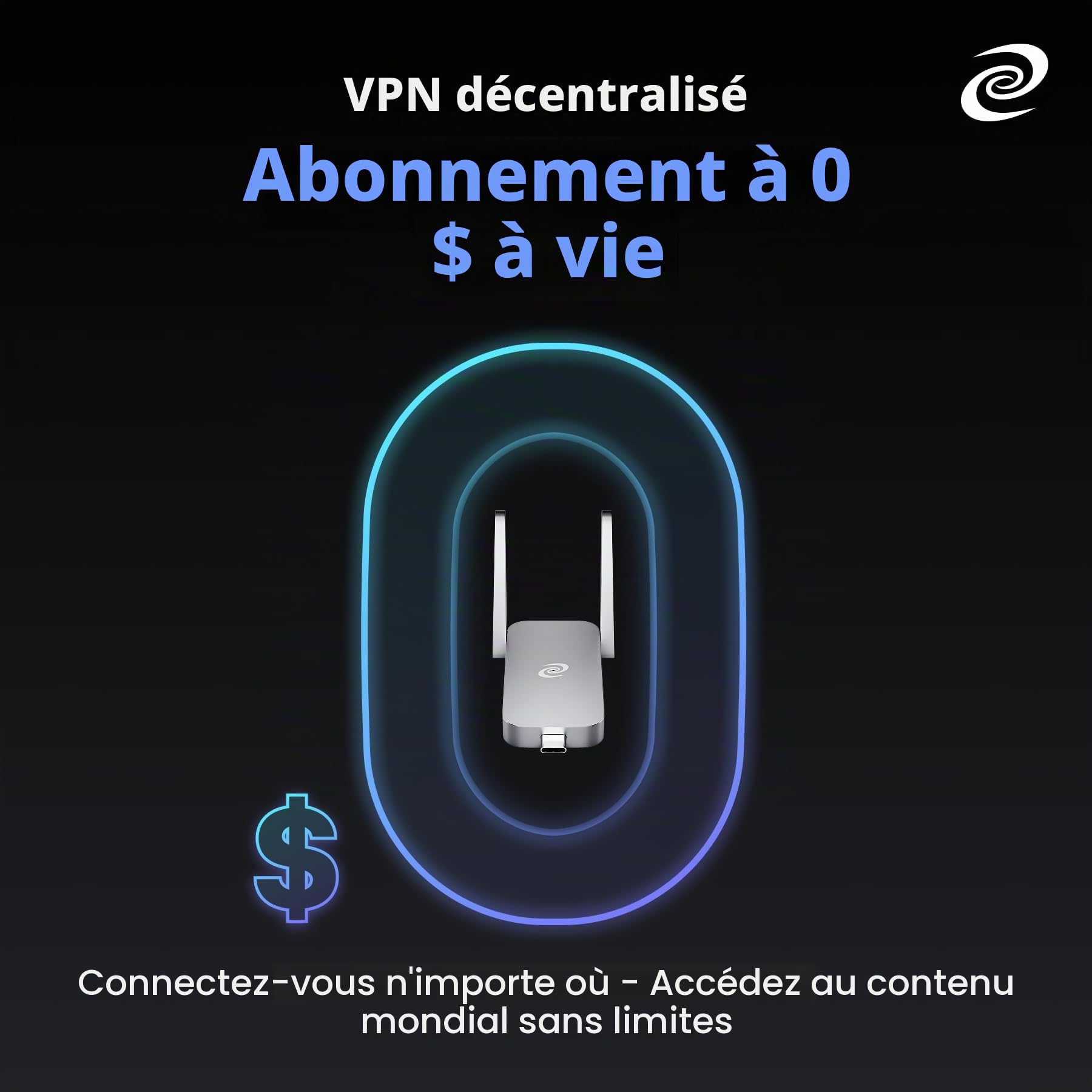 Deeper Connect Air Routeur WiFi sans fil portable sans fil, routeur VPN gratuit à vie pour la vie privée en voyage, routeurs VPN compacts pour la maison et le travail à distance