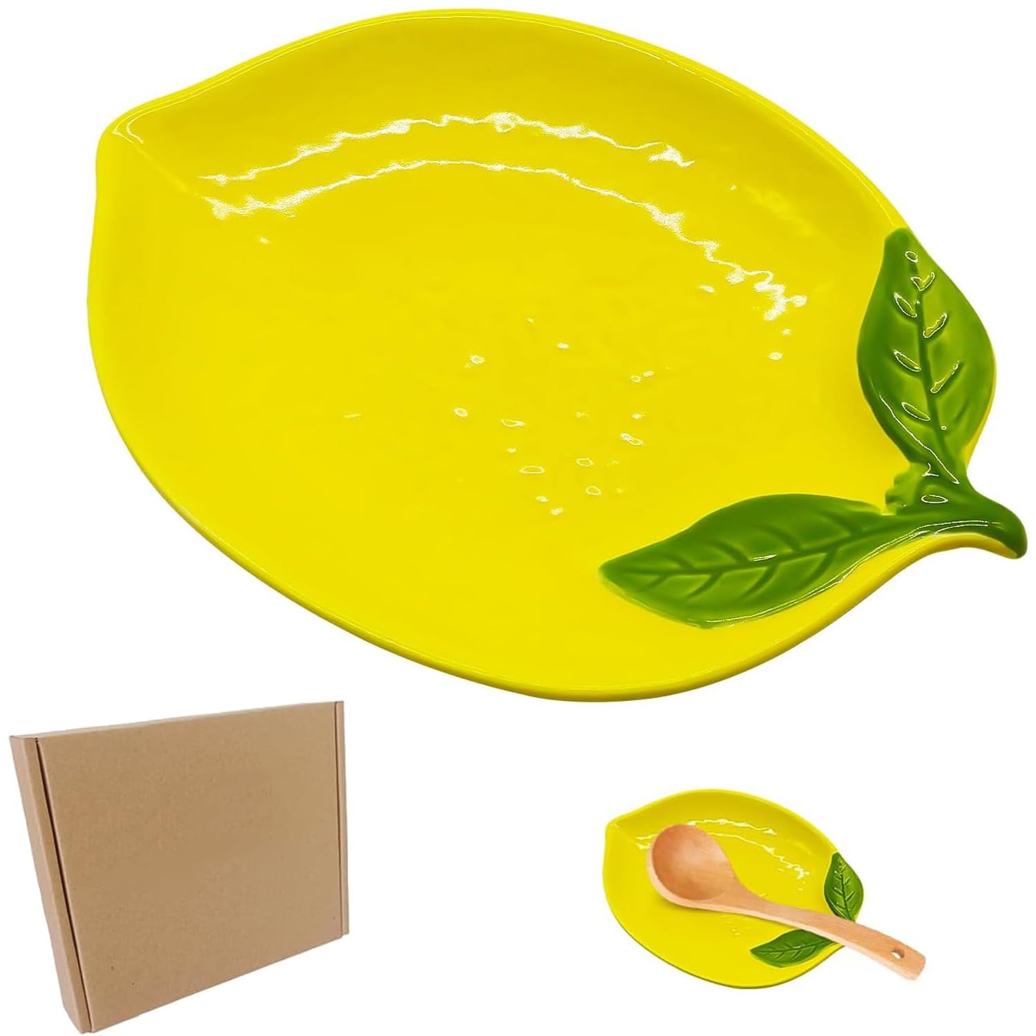 1 Stück Keramik Löffelablage, Zitronenlöffelablage für Küchentheke, Spoon Rest Utensilienhalter für Herdplatte, Kochlöffelhalter für Küchentheke, Utensilienablage Utensil Rest Löffelruhe