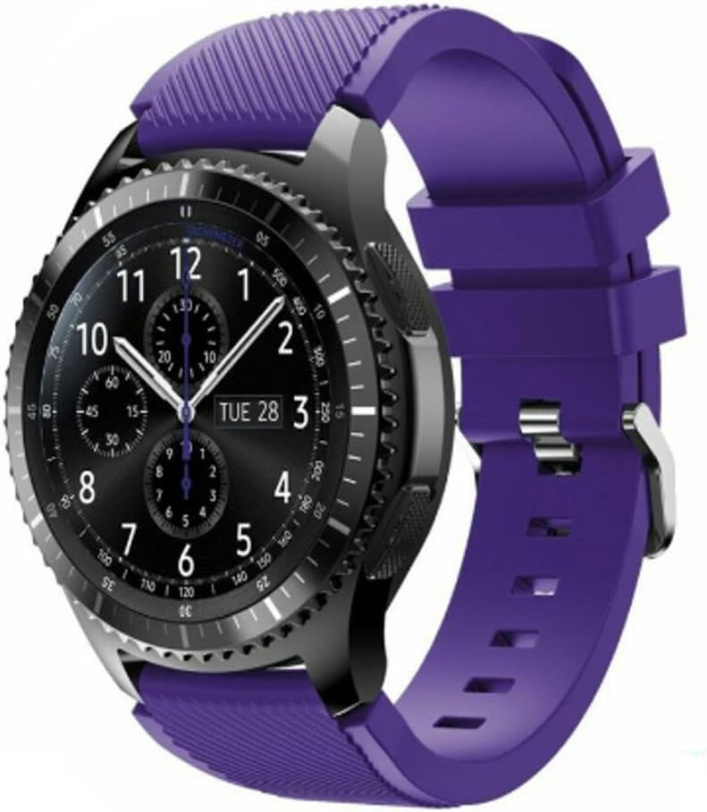 Samsung Gear S3 Band，KCOYO Soft Silicone Strap Replacement Bracelet Strap for Samsung Gear S3 Frontier/Classic 22mm (Purple)
