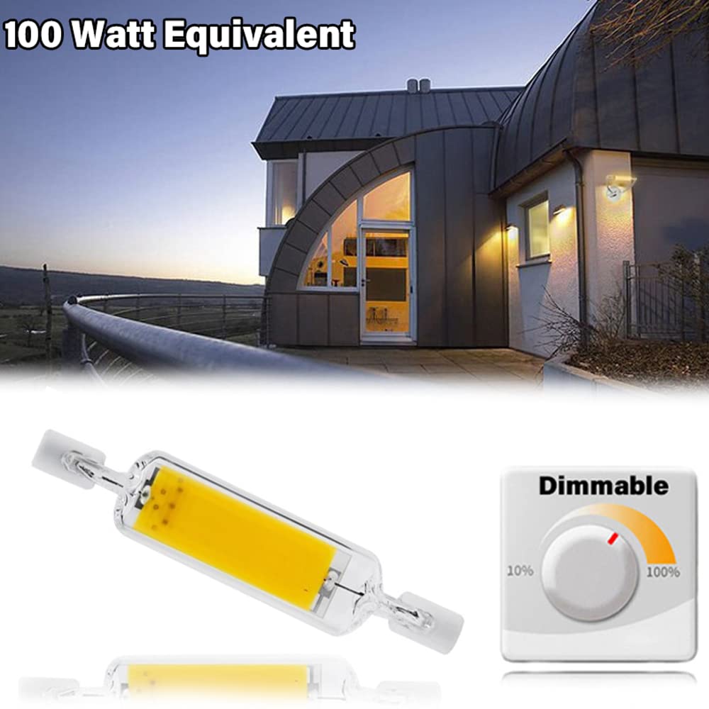 Żarówka Led R7S 78 Mm 100 W Odpowiednik, 10 W Dwustronna Podstawa J78 Reflektory R7S, 1000 Lm Ściemnialna 360 ° Kąt Wiązki Ressed Cob Żarówki，Natural White 4000k