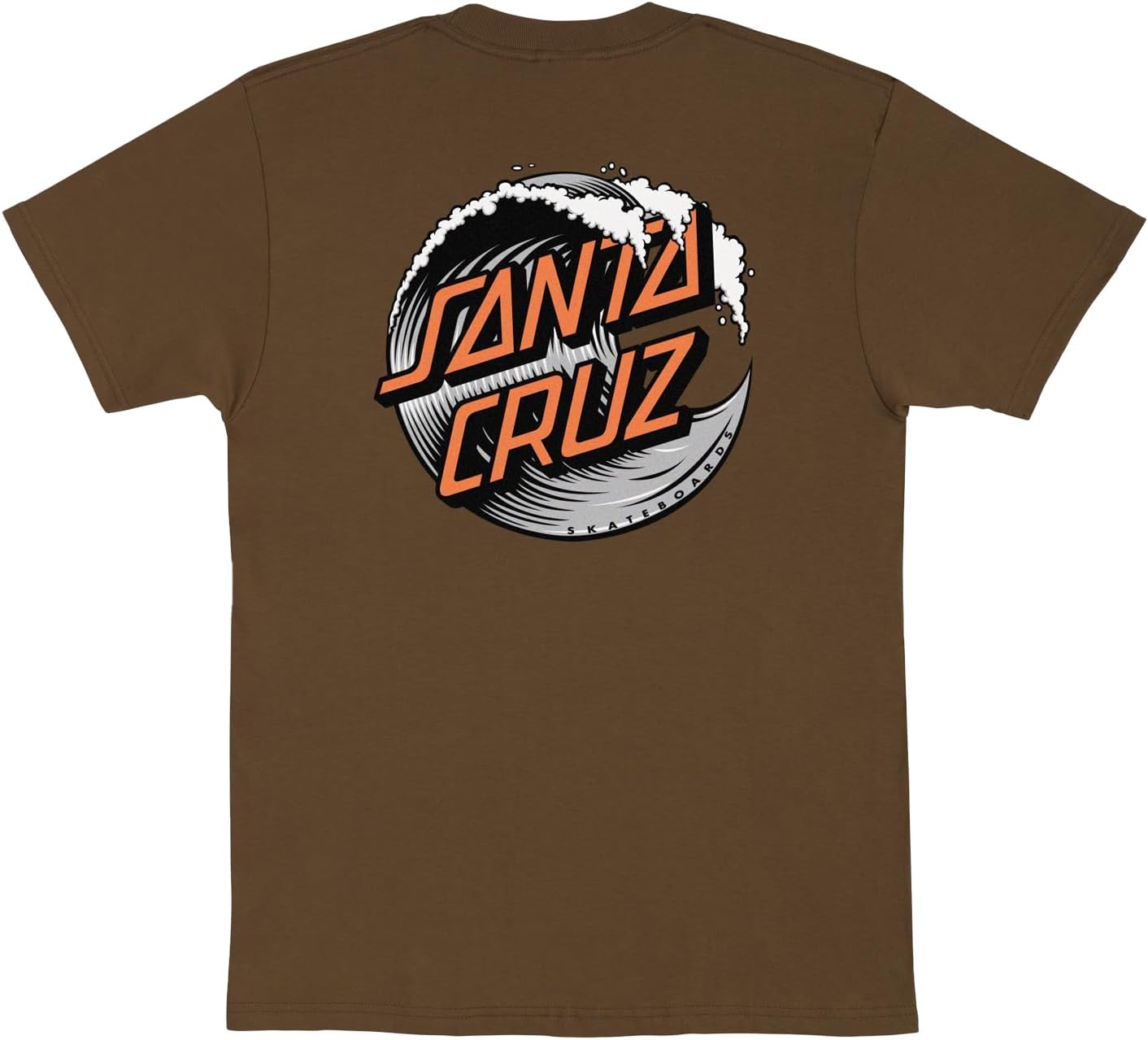 SANTA CRUZ Wave Dot S/S Heavyweight T-Shirt Dark Chocolate w/Grey/Orange XL Mens