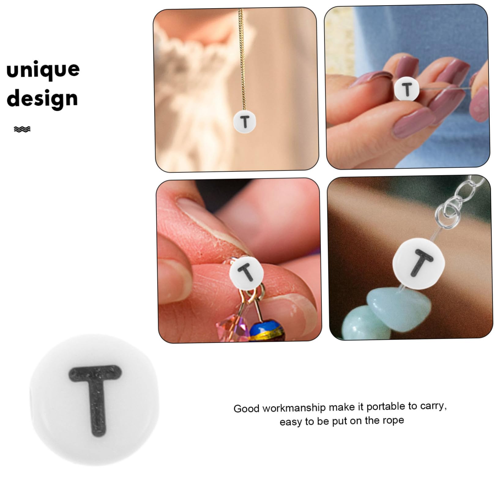 Operitacx 2500pièces Perles Lettres pour Perles Rondes Multicolores pour Création De Bijoux Bracelets Et Accessoires Artisanaux