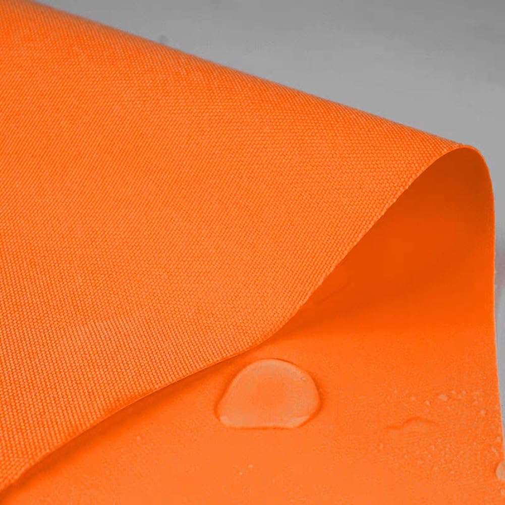 900D Canvas Duck Waterproof Fabric,59" x 20" Oxford Cloth for DIY Craft Project Curtain Raincoat Umbrella Outdoor Sun Shade Tent Decoration (Orange)