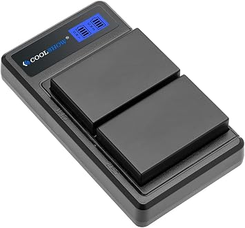 COOLSHOW EN-EL9 Battery 2 Pack and Dual EN-EL9A Dual Battery Charger Compatible with Nikon D3000 D5000 D40 D40x D60 Digital SLR Cameras