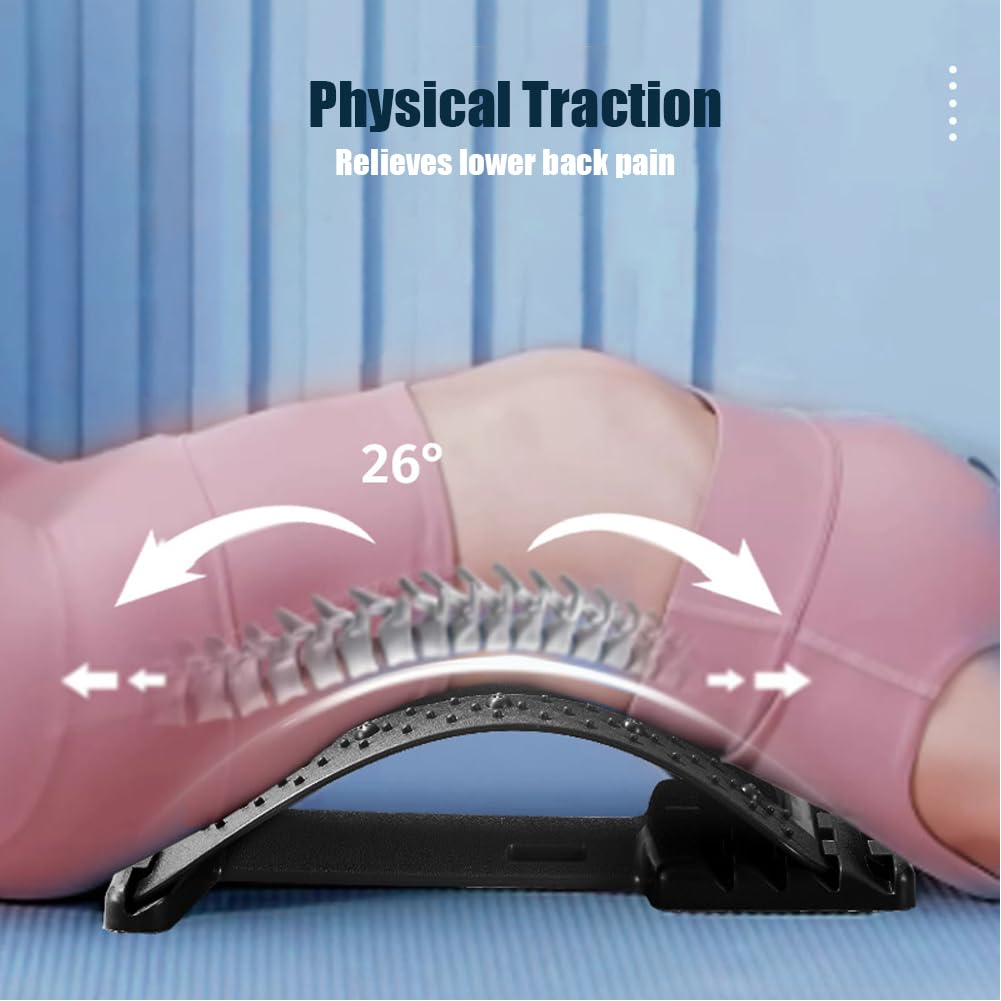 Botaneco Planche de Soutien Lombaire Réglable 4 Niveaux Ergonomique Massage Magnétique Acupression Lila