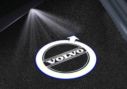 HALOUJQK 2 Pezzi Luce Benvenuto per Auto per Volvo XC60 XC40 XC90 S60 S90 V60 V40, Luci di Benvenuto Illuminazione Sottoscocca Dell'Auto, Proiettore Logo per Porta Auto