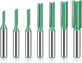 7 Pieces Router Bit 8 mm, Router Bit, Wood Router, 6 mm, Straight Burrs for Routers, 3 mm 4 mm 5 mm 6 mm 8 mm 10 mm for Woodworking