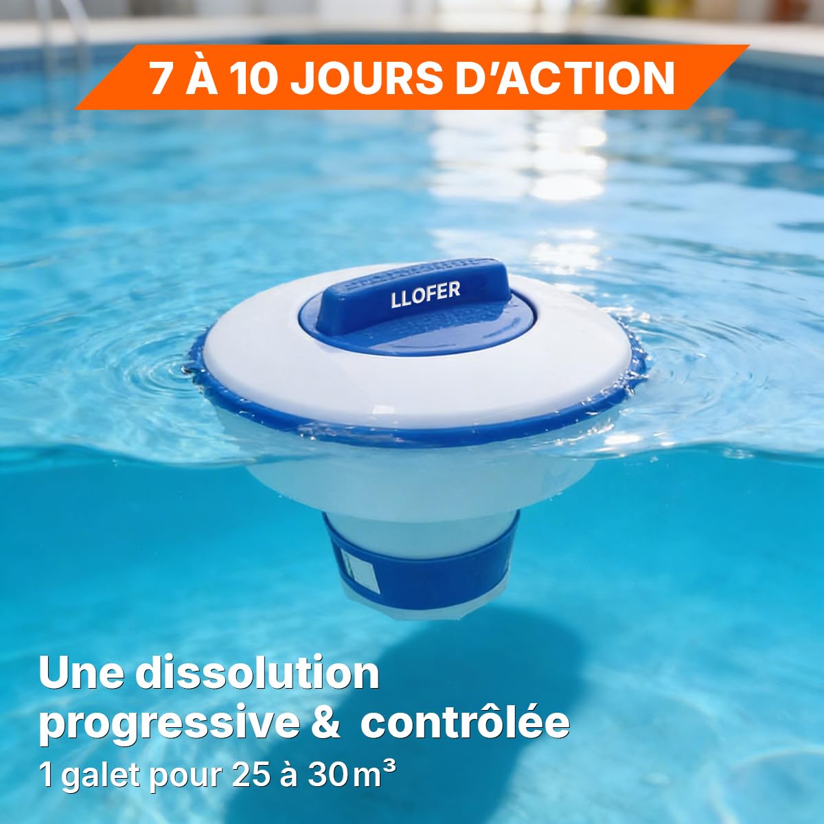 Pack Chlore Multifonction Piscine 7 Actions 5 kg + Thermomètre Piscine Inclus - Galets 250 g - 92% Chlore Actif - Désinfection Longue Durée - Fabriqué en Europe