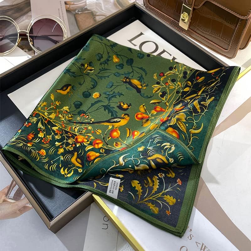 100% Mulberry Silk Scarf 25.6"x25.6" Square Women Neckerchief Headscarf - Lightweight Neck Scarf Gift Packed - Image 9