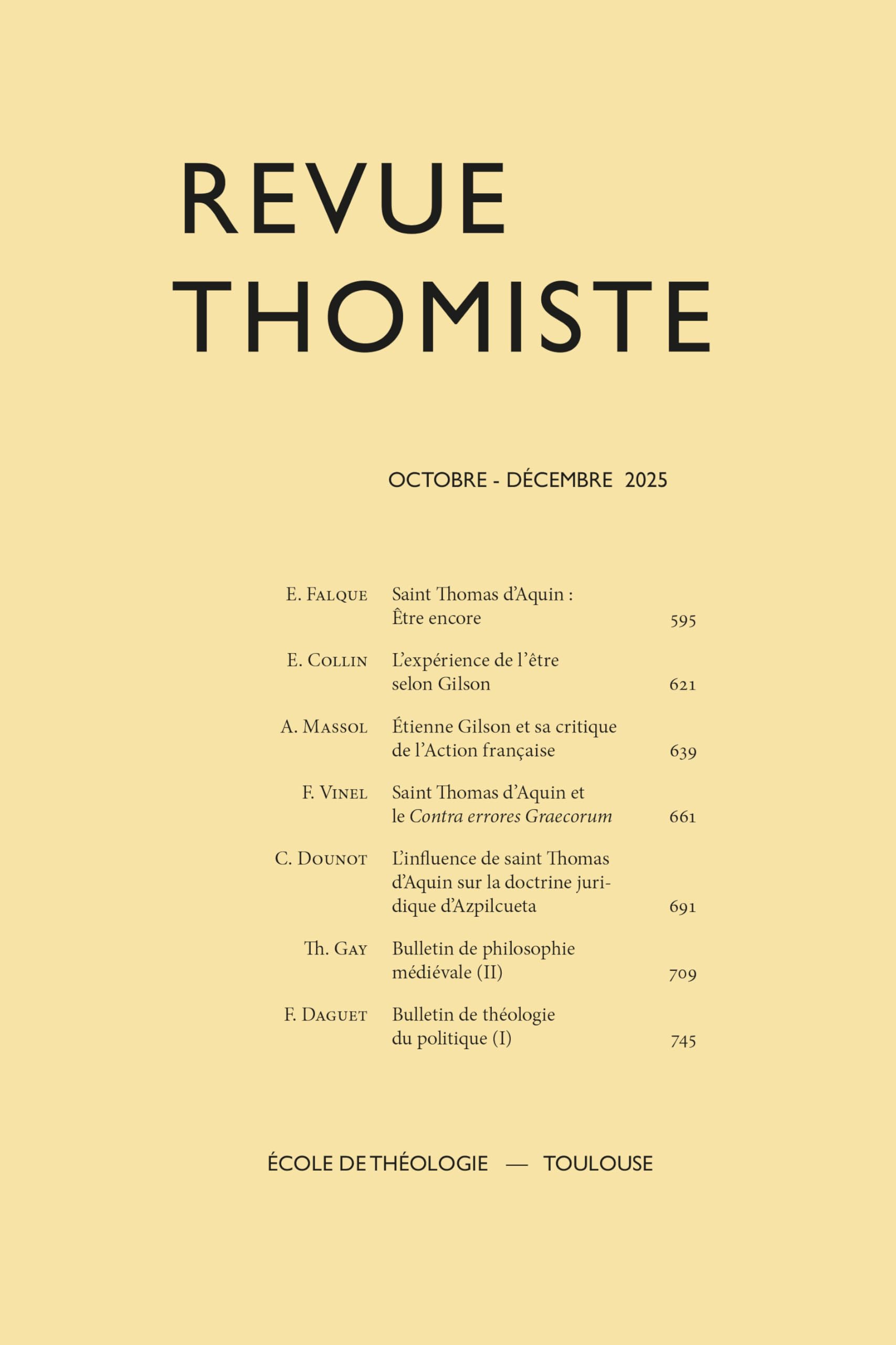 Revue thomiste - N°4/2025