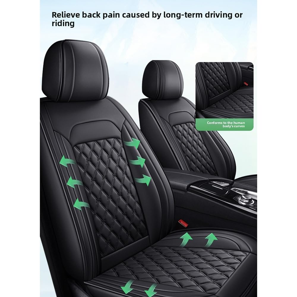 Funda Asientos Coche para Land Rover Range Rover Sport 2005-2026 (5-Seat Configuration), Cuero 5 Plazas Transpirable Antideslizante Protección Completa Todas Las Estaciones,Black Grey