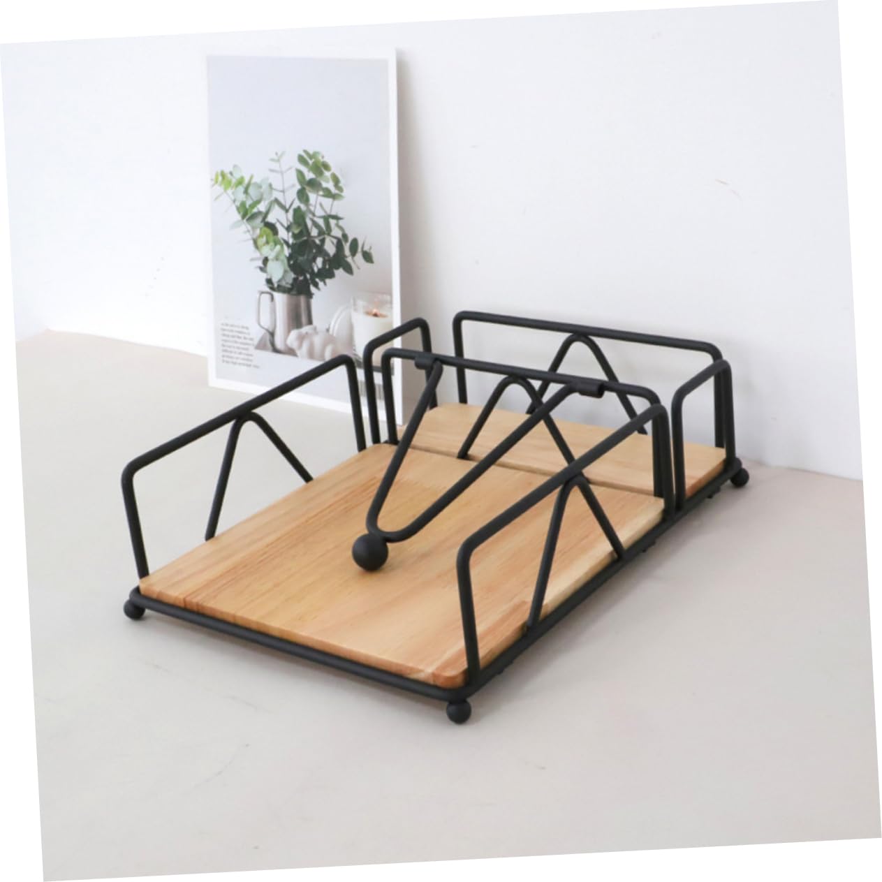 Gatuida Porta Servilletas Mesa Negro Rústico con Base de Hierro Dispensador Práctico para Cocina Comedor Cafetería y Restaurante Organizador para Servilletas Estándar