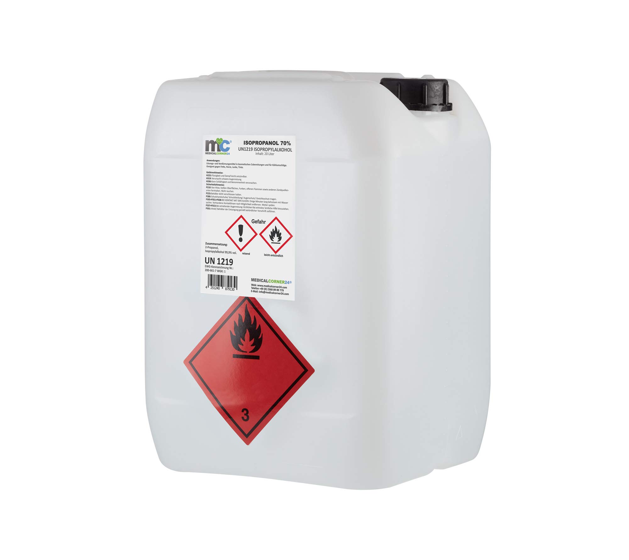 Medicalcorner24 Isopropanol 70% isopropylalkohol 20 litros Bidón