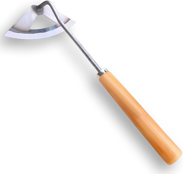 SHANFEEK Hoe Gardening Tools Hollow Hoe for Weeding 14-Inch Weed Removal Tool for Yard With Rubber Non-Slip Handle