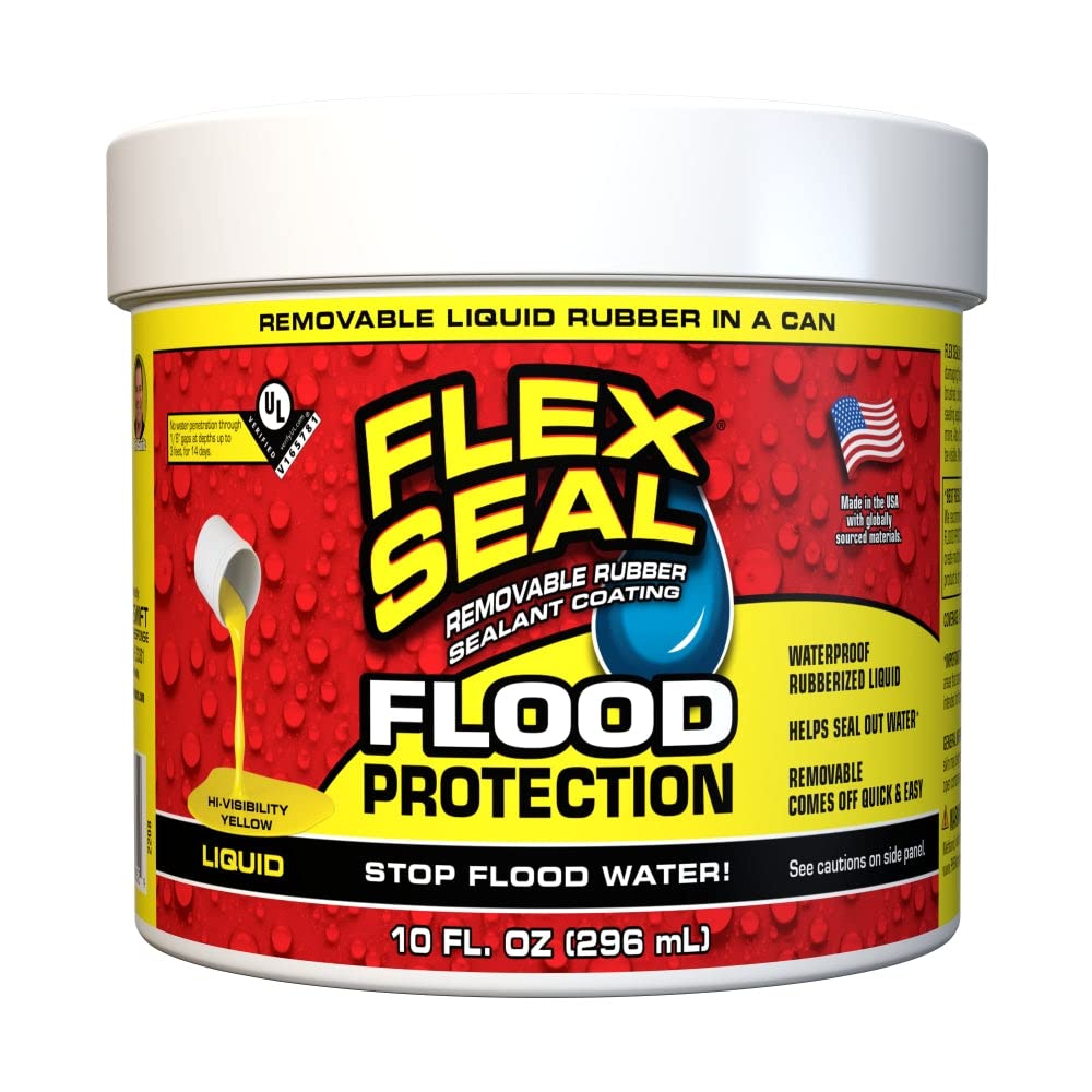 Flex Seal Liquid Flood Protection, 28 oz, Waterproof Rubberized Liquid, Removable, Use on Windows, Doors, Garage Doors, Seams, Casings, Thresholds, Conduits, Vents, Ducts, and More