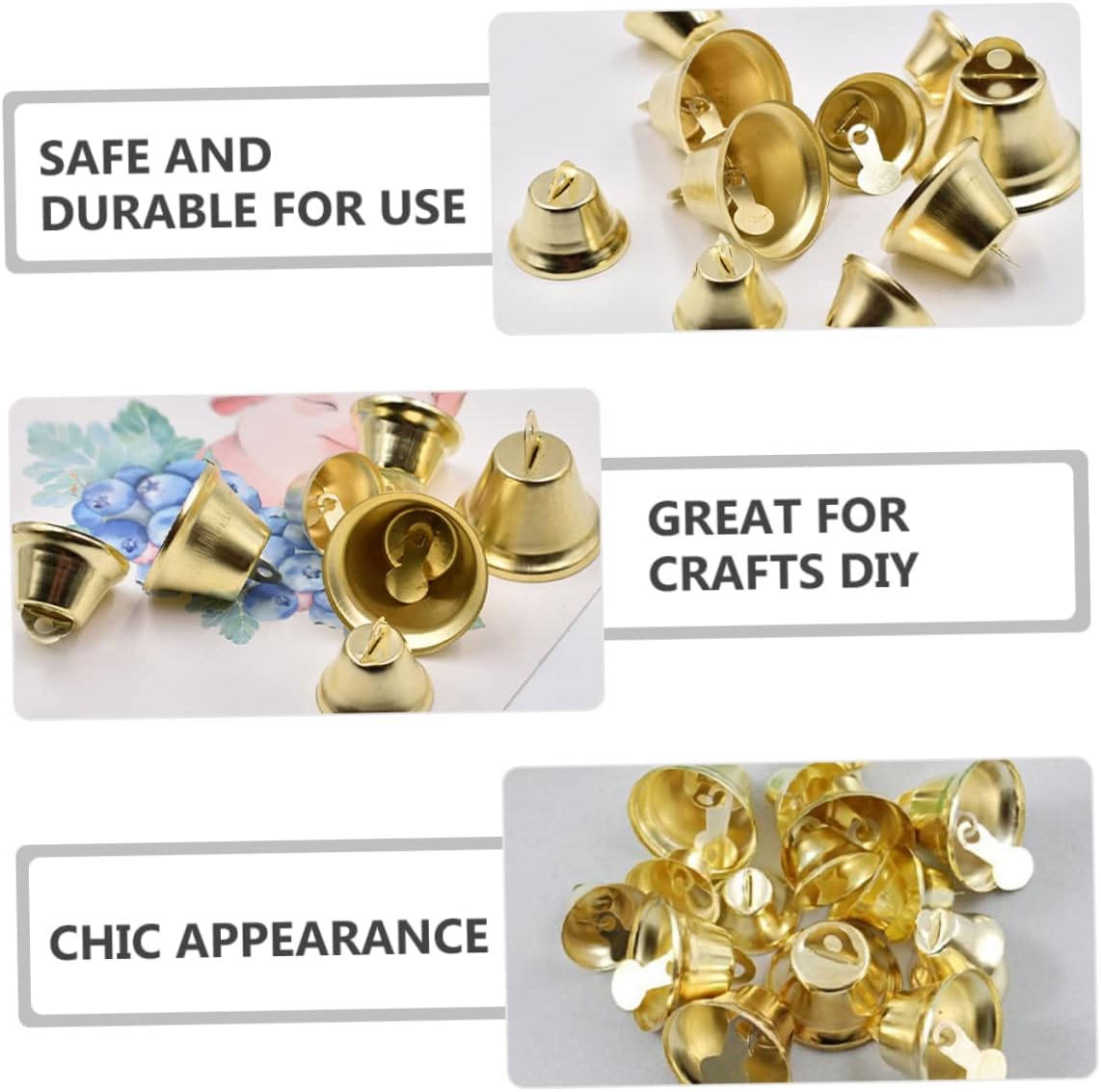 250pcs Christmas Bells Decorative Ornaments Craft Bells for Tree and Holiday Decor Material for Wreaths Garlands and Home Decoration