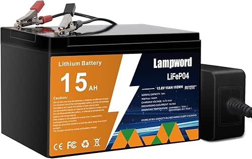 Lithium 12V 15Ah LiFePO4 Battery 4000+ Deep Cycle Rechargeable Batteries