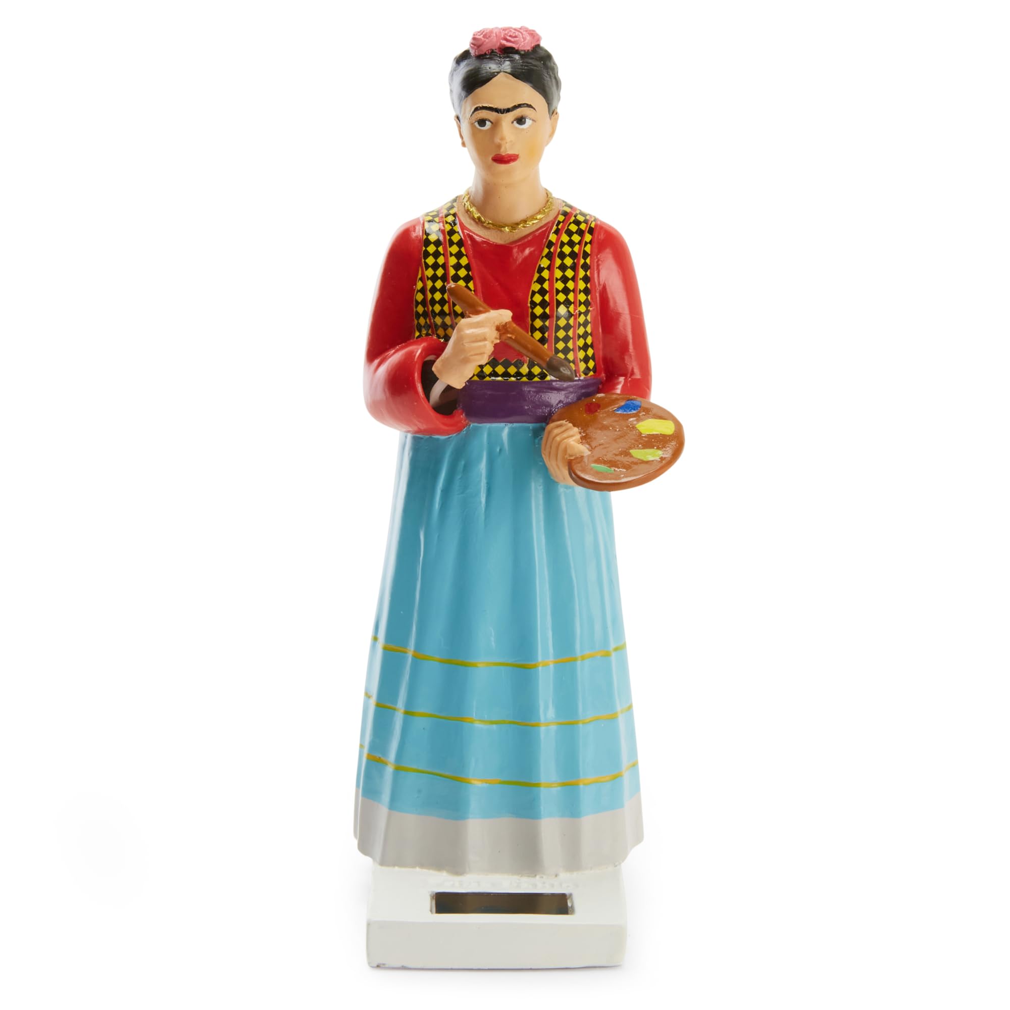 Kikkerland Solar Frida Kahlo Resin Figurine Mexican Painter Desk Decoration 17 x 5 x 7 cm