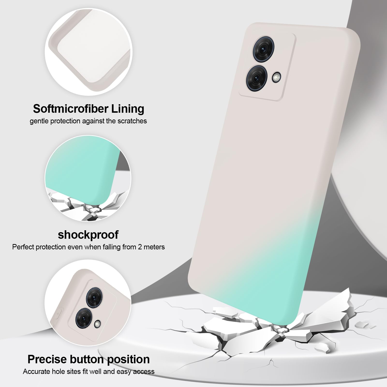 GiiYoon Case Compatible with Motorola Moto G84, Silky-Soft Touch Full-Body Protective Phone Silicone Case - Image 2
