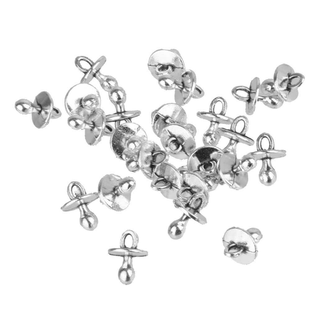 Gazechimp 25pcs Pendentif Sucette Bébé en Alliage Argent Breloques pour Bijoux Artisanat Bricolage DIY