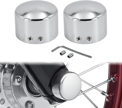 Motorcycle Front Axle Cap Nut Covers Caps Fit For Harley Touring Electra Road Street Glide Softail Dyna Sportster 883 1200 2008-Later Chrome