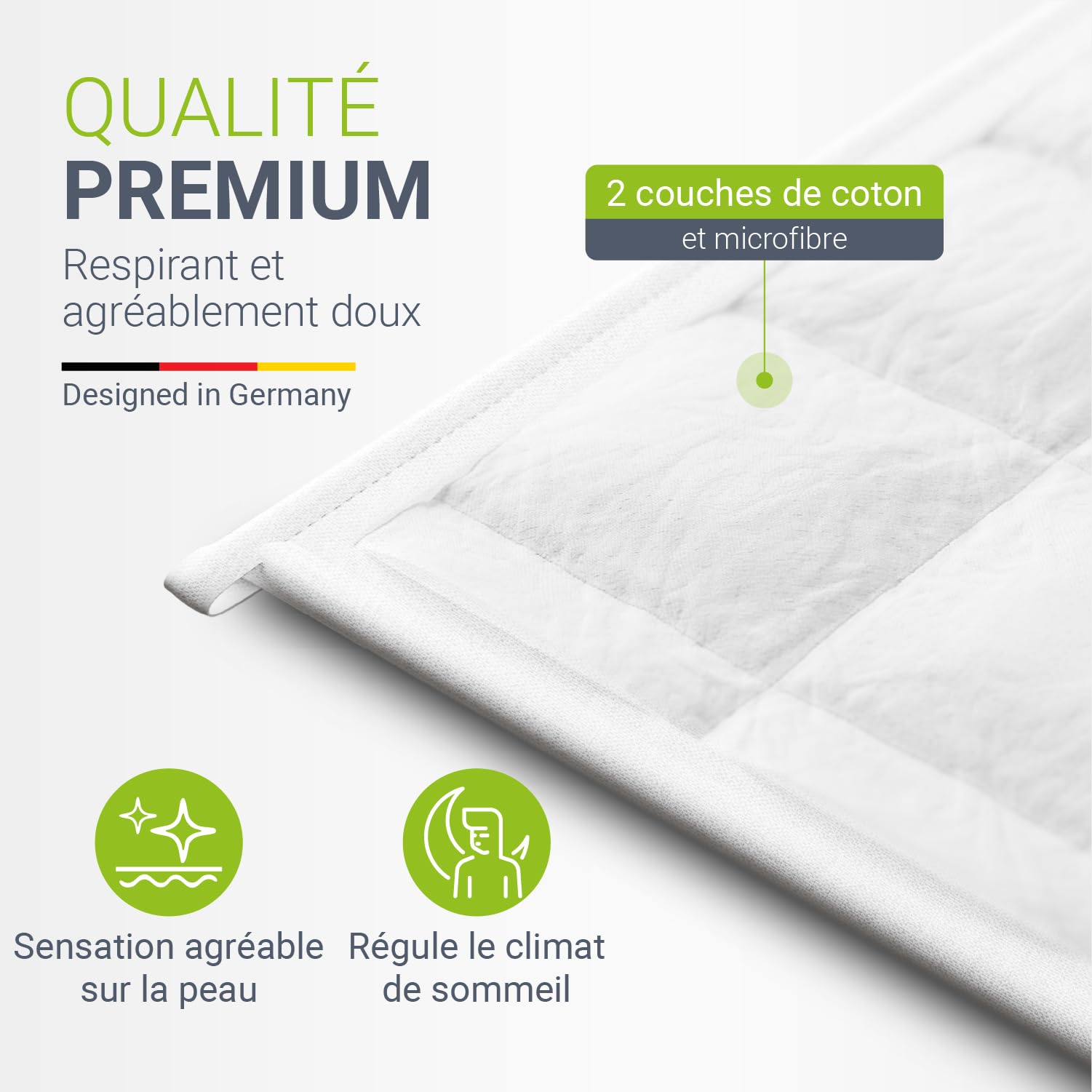 Juskys Couverture lestée 135x200 – Thérapeutique & Anti-Stress – Coton, Microfibre & Perles de Verre – pour Sommeil réparateur – 5 kg