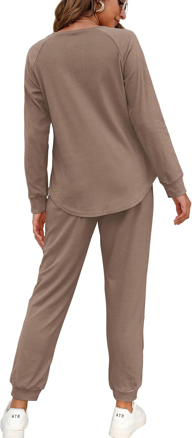 WIHOLL Two Piece Outfits for Women Lounge Sets Button Down Sweatshirt Sweatpants Sweatsuits Set with Pockets - Image 2