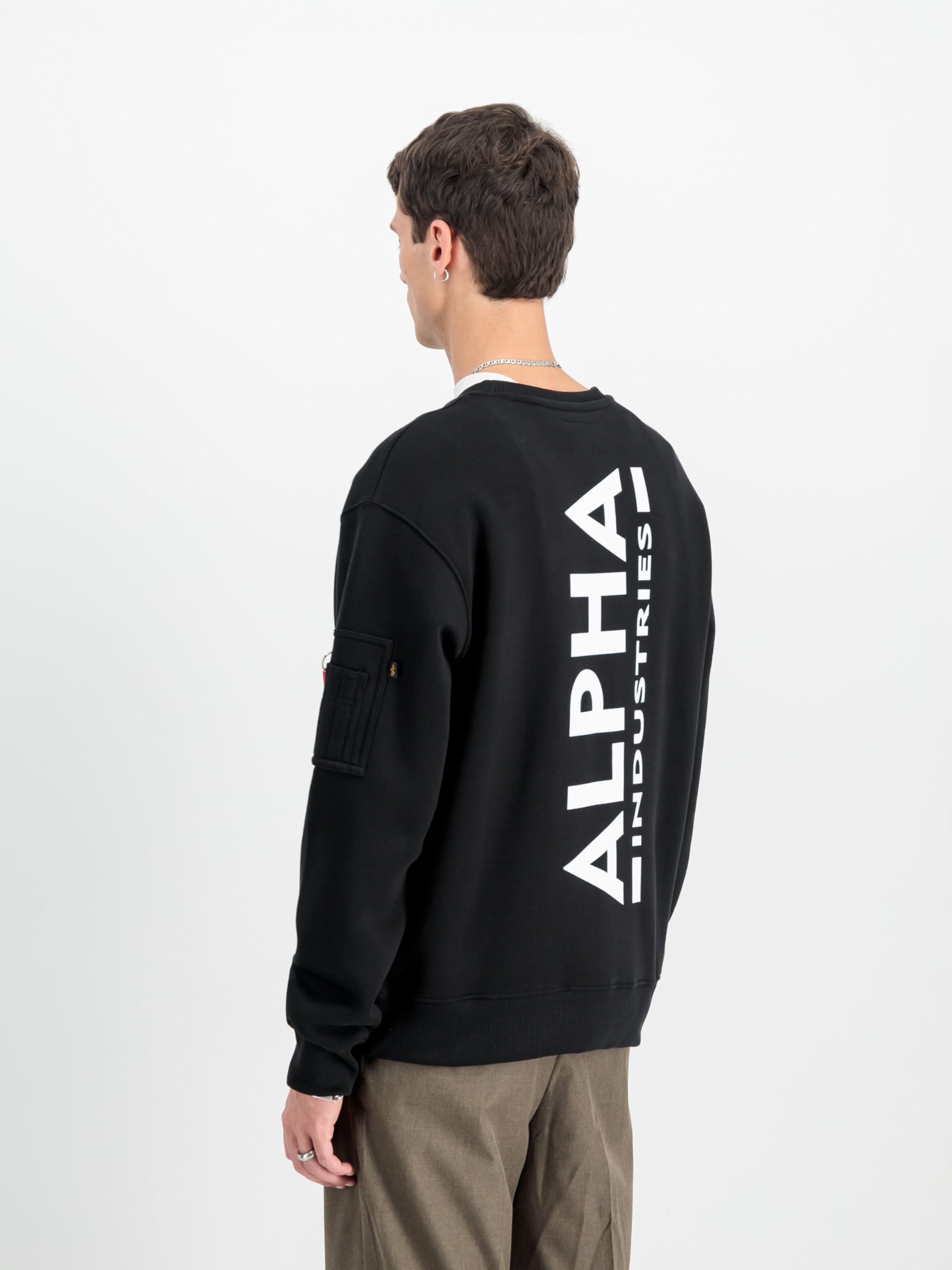 Alpha Industries Herren Back Print Crewneck Sweatshirt (1er Pack)