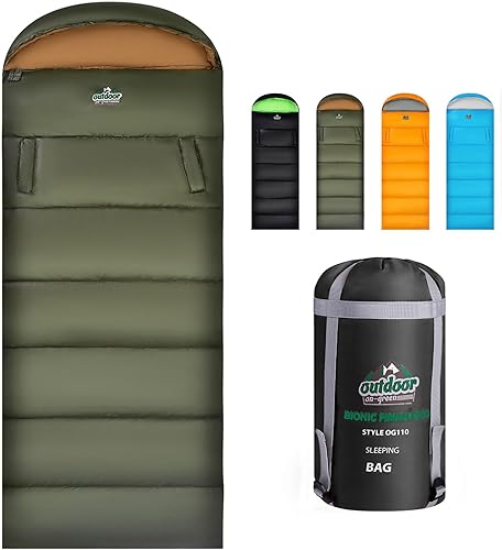 Miniatura 7 de Saco de dormir para adultos y niños de 4 estaciones, cálido, impermeable y ligero, ideal para camping, mochilero y senderismo