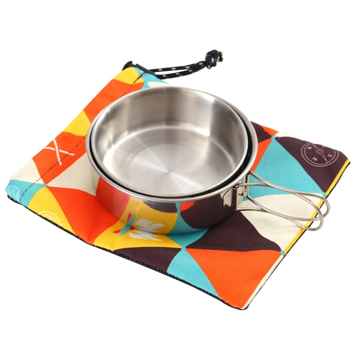 YARNOW 2ensembles Set De Bols Acier Inoxydable Pliables Pour Camping Ustensiles De Table Portables Pour Activités Plein Air Faciles à Nettoyer Transporter