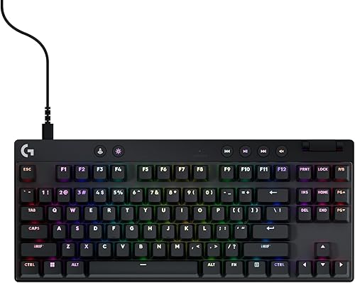 Logitech G PRO X TKL Teclado rápido para juegos con cable sin llave con interruptores analógicos magnéticos, RGB - Negro, teclados para juegos de