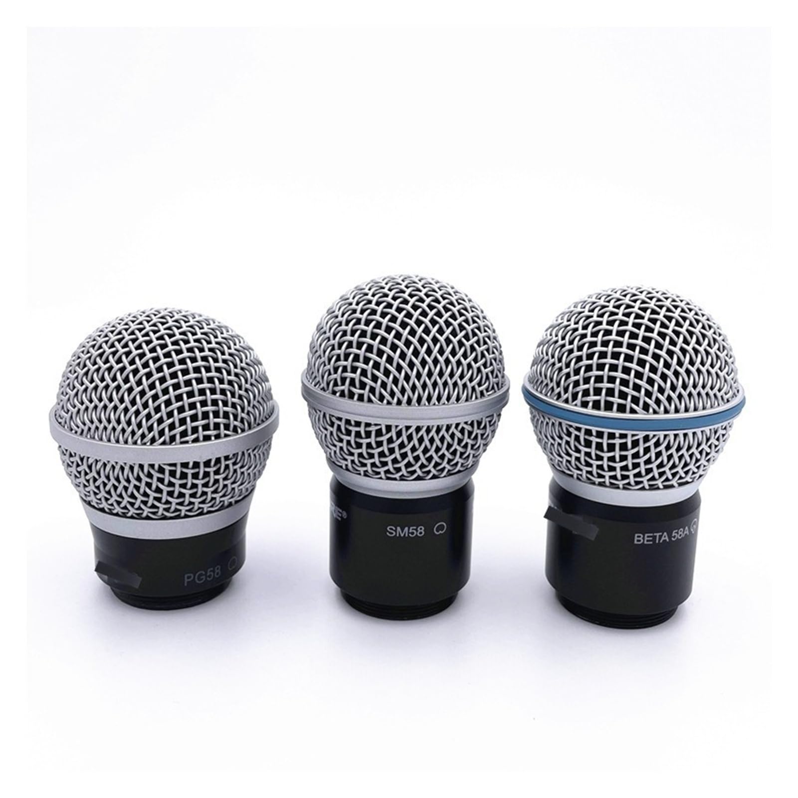 Compatibile con Shure BETA58A SM58 PG58 Parte superiore del nucleo del microfono in acciaio for SLX2 PGX2 QLXD2 Testa di ricambio for microfono portatile senza fili(BETA58A-BLACK)
