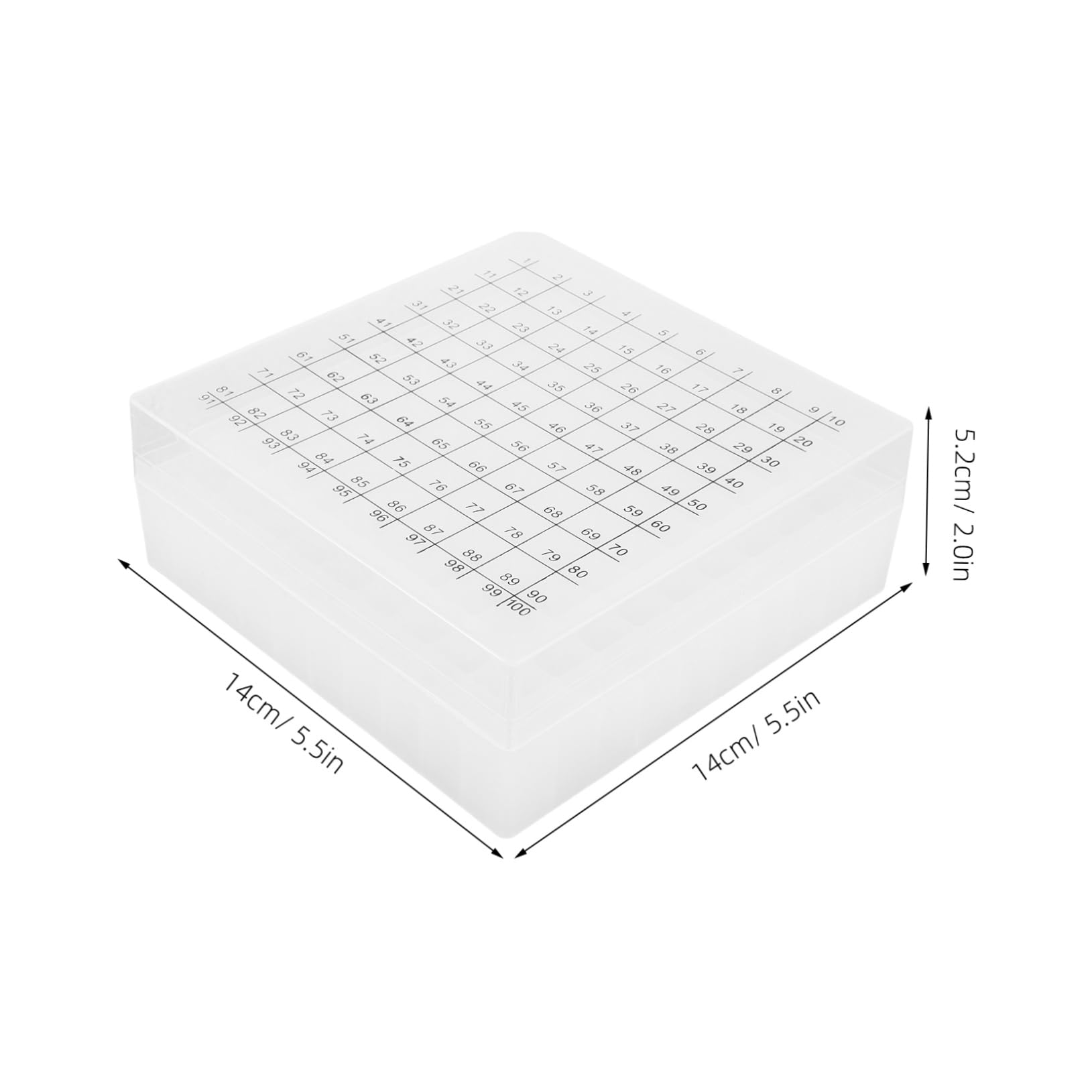 PRETYZOOM Lab Tube Rack 100 Slot Plastic Storage Box for 1.8/2/5/10ml Tubes Numbered Slots Sturdy Space-Saving Design for Science Labs