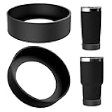 Water Bottle Boot Compatible with YETI Rambler Tumbler 20oz/30oz, Travel Mug 20oz/30oz, Silicone Anti-Slip Water Bottle Bottom Sleeve Cover Protector (Black / 2 Pack)