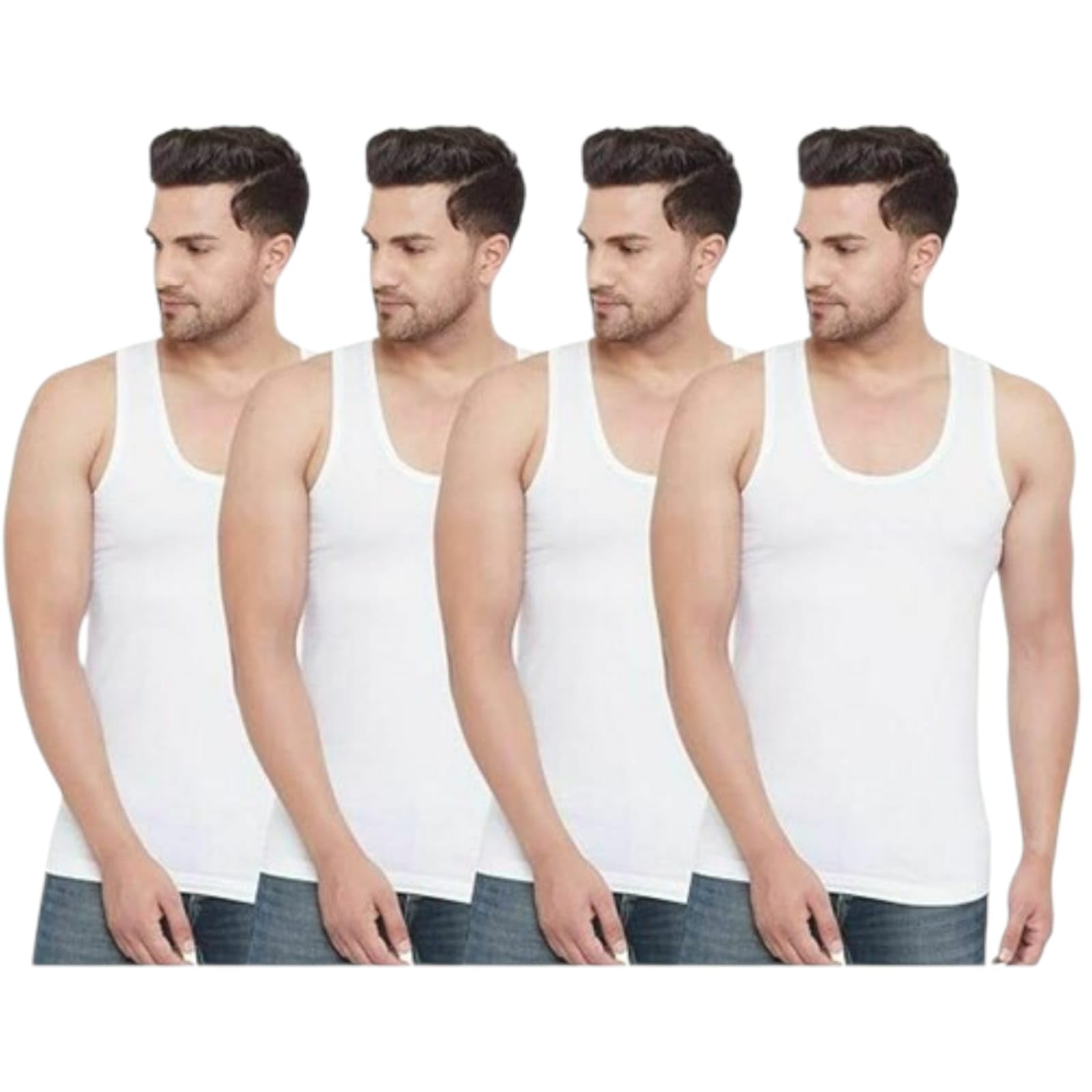 kothari Challenge Men's White Sleeveless Vest, Pack of 4 (in, Alpha, M, Regular)-picture-15
