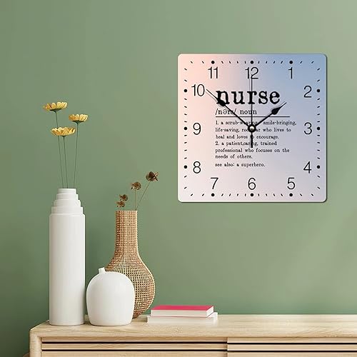 Miniatura 62 de Definición de recursos humanos Reloj de PVC con refranes inspiradores, números cuadrados, tipografía, impresión de poste de 12 pulgadas, silencioso