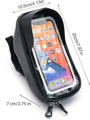 Miniatura 2 de Soporte para teléfono de bicicleta, marco delantero de bicicleta, bolsa de EVA rígida impermeable para bicicleta con pantalla táctil y cubierta de