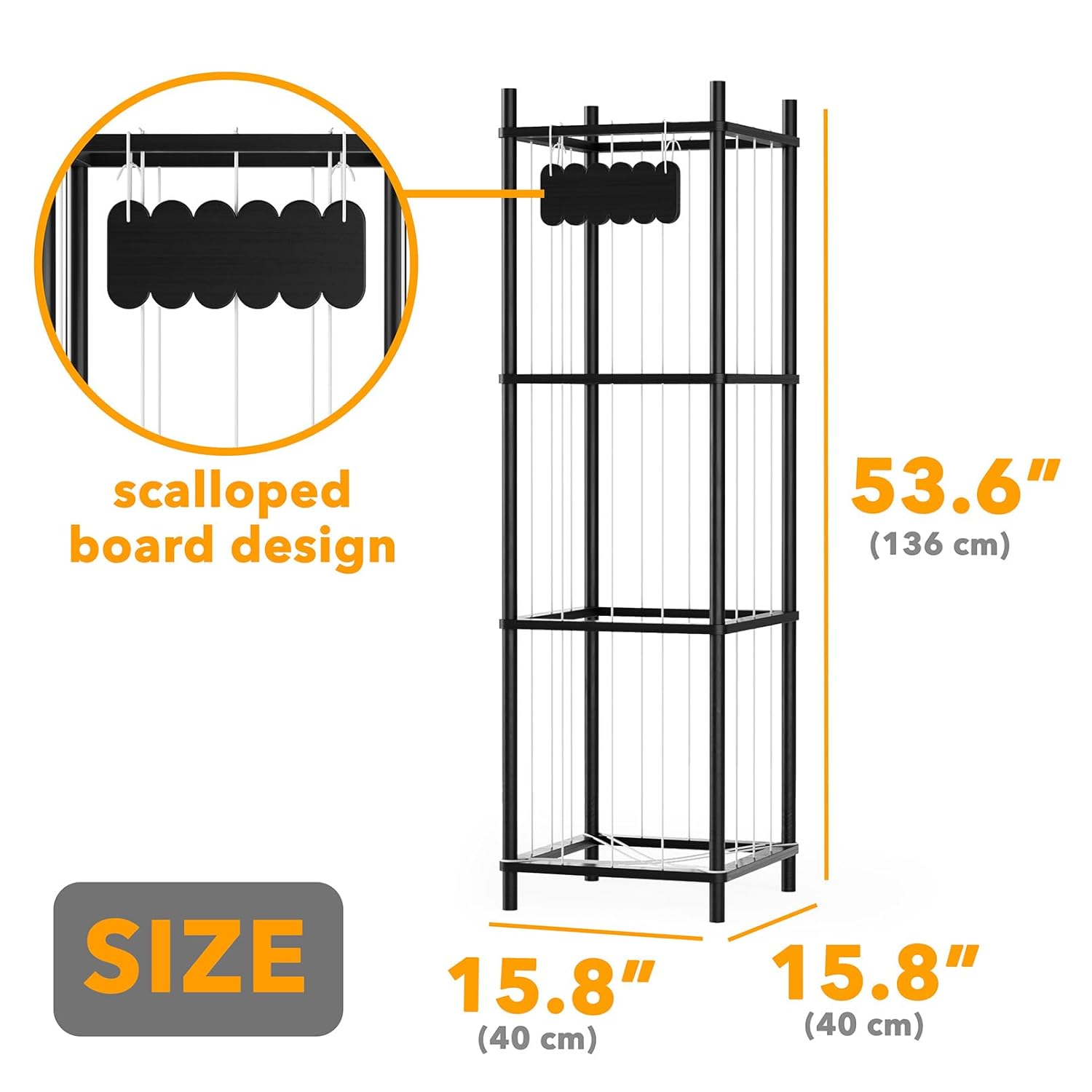 SpaceAid Stuffed Animal Storage Organizer, Wood Animals Zoo Toy Plushies Storage Holder, Large Capacity Plush Toy Cage for Playroom Organization, 15.8" Wide, Black - Image 4