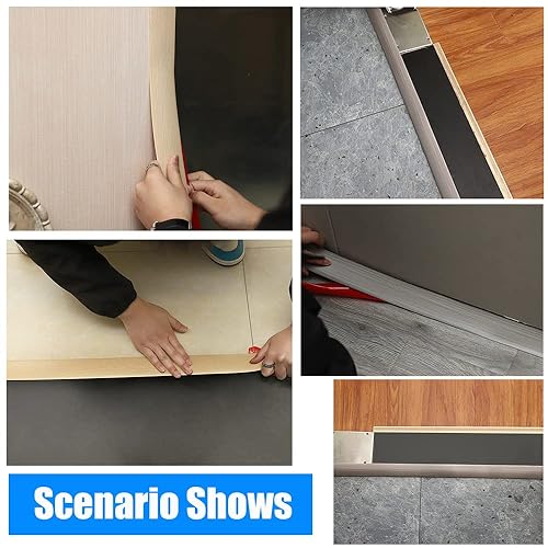 Miniatura 5 de Tira de transición de piso de 2 pulgadas de ancho, tira de vinilo autoadhesiva para suelo de vinilo plano con respaldo fuerte para unir huecos del